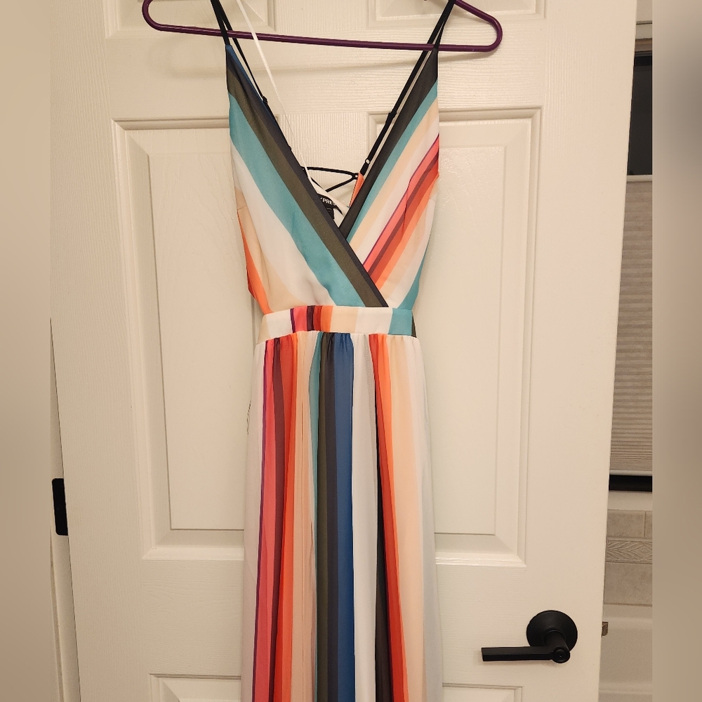 Express Colorful Striped Maxi Dress